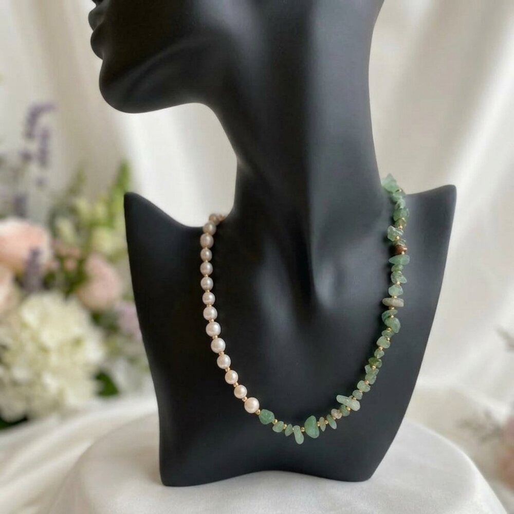 Timeless Elegance: Genuine Jade & genuine  Pearl Necklace